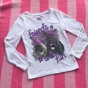 Justice girls long sleeve dog graphic shirt-size 8